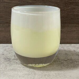 Glassybaby Angel Pre Triskelion Yellow Handblown Votive Candle Holder 3.5"